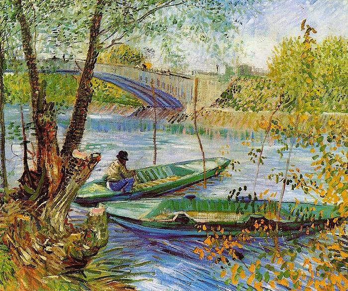 Vincent Van Gogh Fishing in the Spring Sweden oil painting art